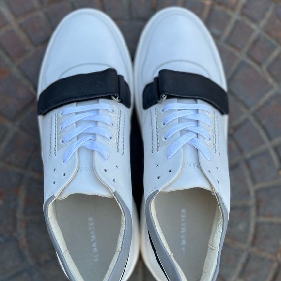 White Alma Mater Low Tops with Black Detail